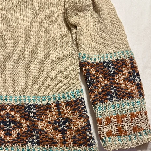 Blue B Women's V-Neck Sweater - Beige and Brown - Picture 3 of 6